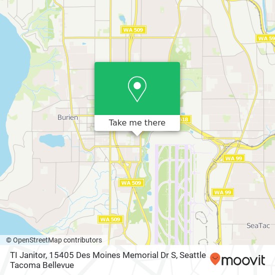 Mapa de TI Janitor, 15405 Des Moines Memorial Dr S