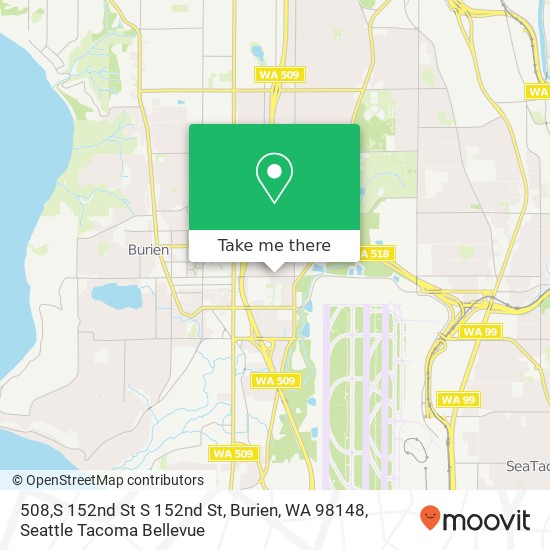 Mapa de 508,S 152nd St S 152nd St, Burien, WA 98148