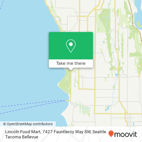 Mapa de Lincoln Food Mart, 7427 Fauntleroy Way SW