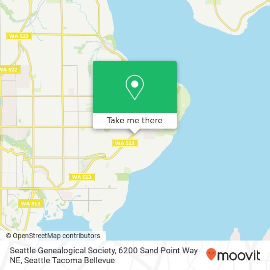 Seattle Genealogical Society, 6200 Sand Point Way NE map