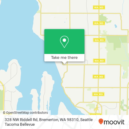 Mapa de 328 NW Riddell Rd, Bremerton, WA 98310