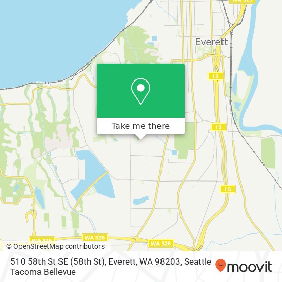 Mapa de 510 58th St SE (58th St), Everett, WA 98203