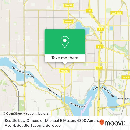 Mapa de Seattle Law Offices of Michael E Mazon, 4800 Aurora Ave N