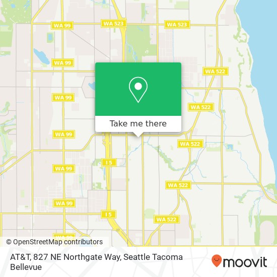 AT&T, 827 NE Northgate Way map