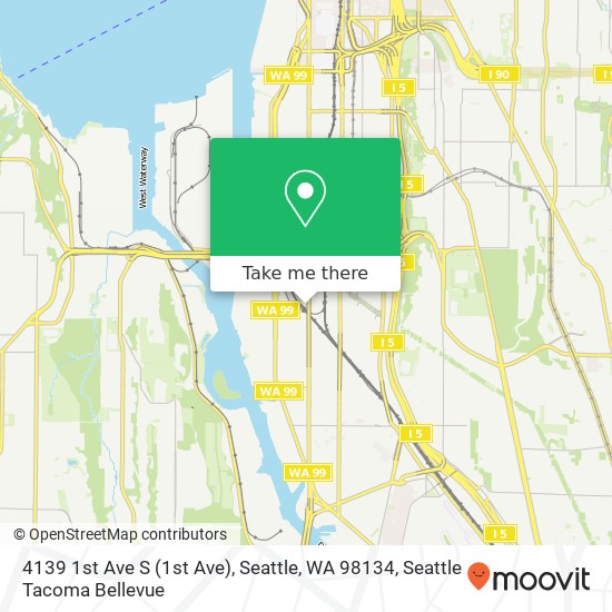 Mapa de 4139 1st Ave S (1st Ave), Seattle, WA 98134