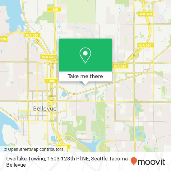 Mapa de Overlake Towing, 1503 128th Pl NE