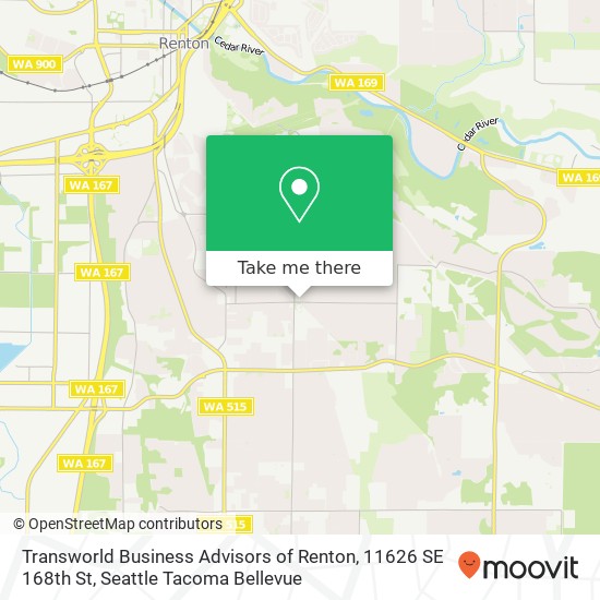 Mapa de Transworld Business Advisors of Renton, 11626 SE 168th St