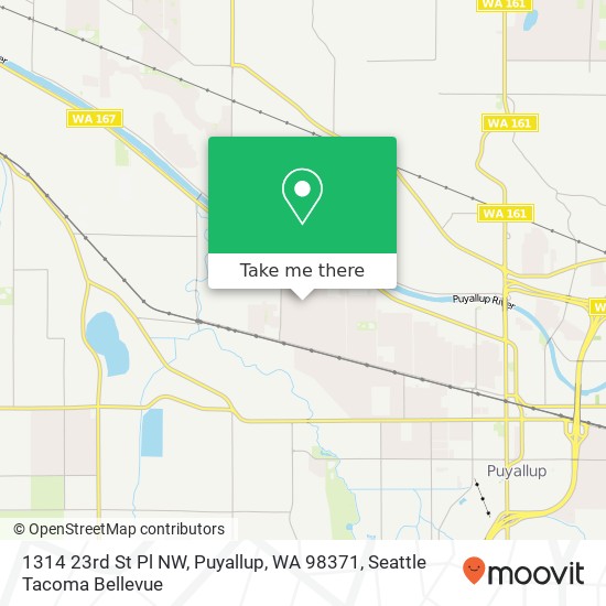 Mapa de 1314 23rd St Pl NW, Puyallup, WA 98371