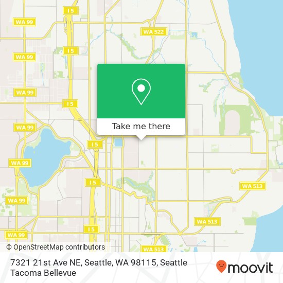 Mapa de 7321 21st Ave NE, Seattle, WA 98115