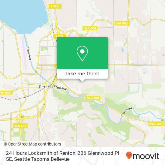 24 Hours Locksmith of Renton, 206 Glennwood Pl SE map