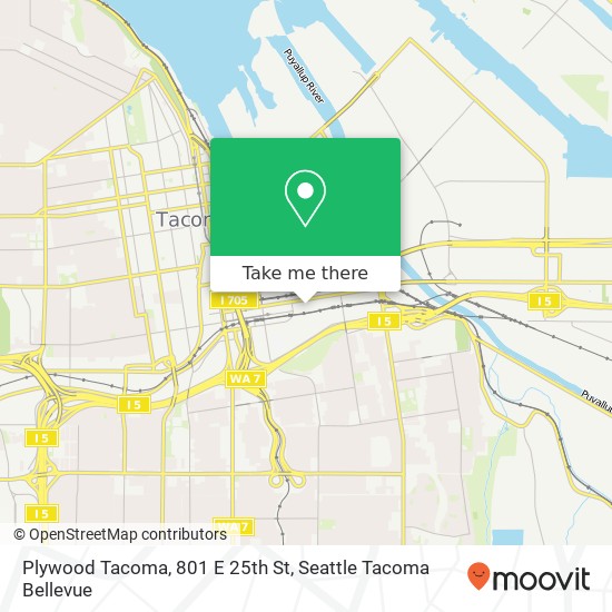 Mapa de Plywood Tacoma, 801 E 25th St