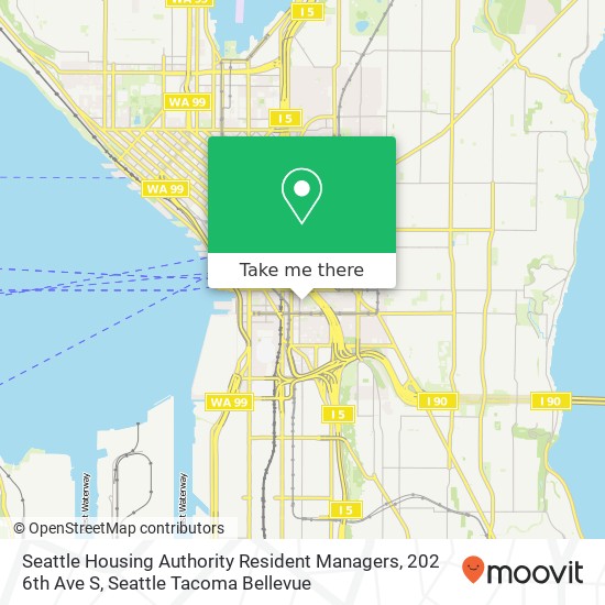 Mapa de Seattle Housing Authority Resident Managers, 202 6th Ave S