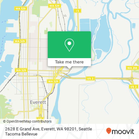 Mapa de 2628 E Grand Ave, Everett, WA 98201