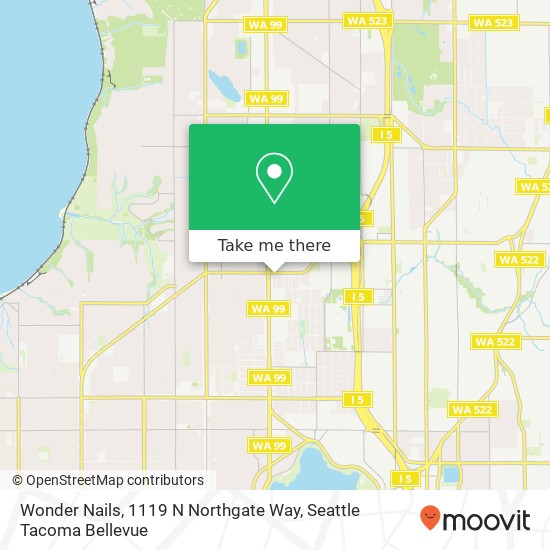 Mapa de Wonder Nails, 1119 N Northgate Way