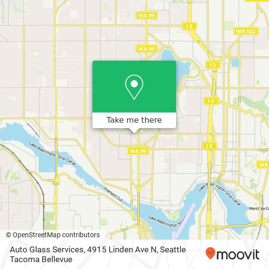 Mapa de Auto Glass Services, 4915 Linden Ave N