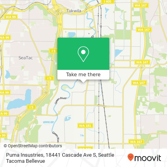 Mapa de Puma Insustries, 18441 Cascade Ave S