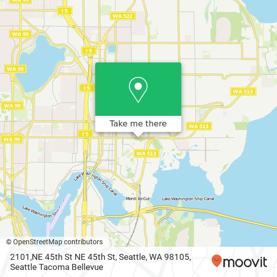 Mapa de 2101,NE 45th St NE 45th St, Seattle, WA 98105