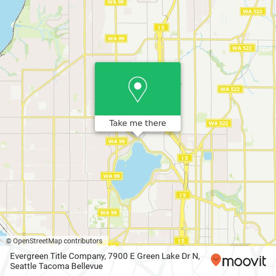 Mapa de Evergreen Title Company, 7900 E Green Lake Dr N