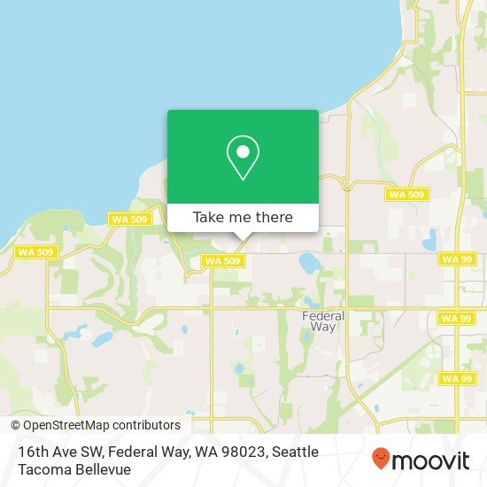 Mapa de 16th Ave SW, Federal Way, WA 98023