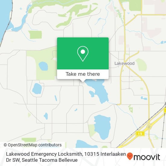 Mapa de Lakewood Emergency Locksmith, 10315 Interlaaken Dr SW