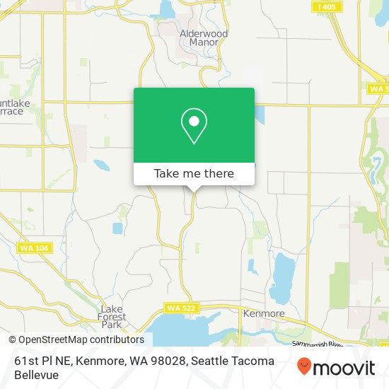 Mapa de 61st Pl NE, Kenmore, WA 98028