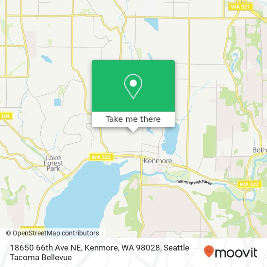 Mapa de 18650 66th Ave NE, Kenmore, WA 98028