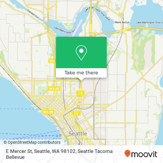 Mapa de E Mercer St, Seattle, WA 98102