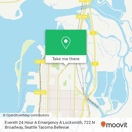 Mapa de Everett 24 Hour A Emergency A Locksmith, 722 N Broadway