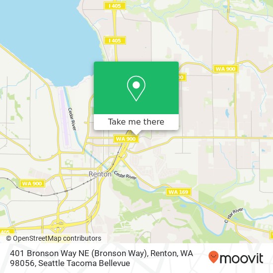 Mapa de 401 Bronson Way NE (Bronson Way), Renton, WA 98056