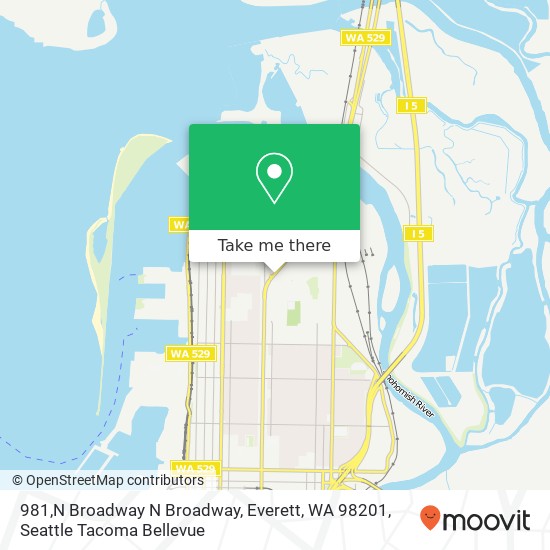 Mapa de 981,N Broadway N Broadway, Everett, WA 98201