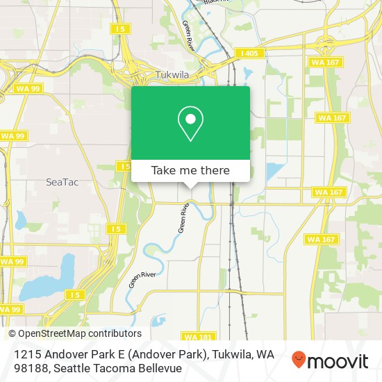 Mapa de 1215 Andover Park E (Andover Park), Tukwila, WA 98188