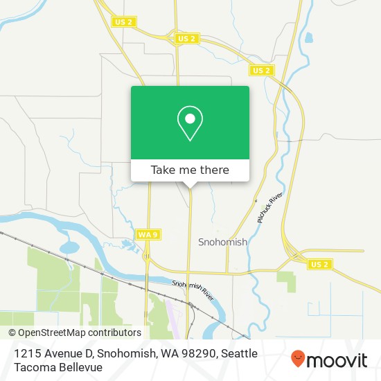 Mapa de 1215 Avenue D, Snohomish, WA 98290