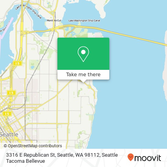 Mapa de 3316 E Republican St, Seattle, WA 98112
