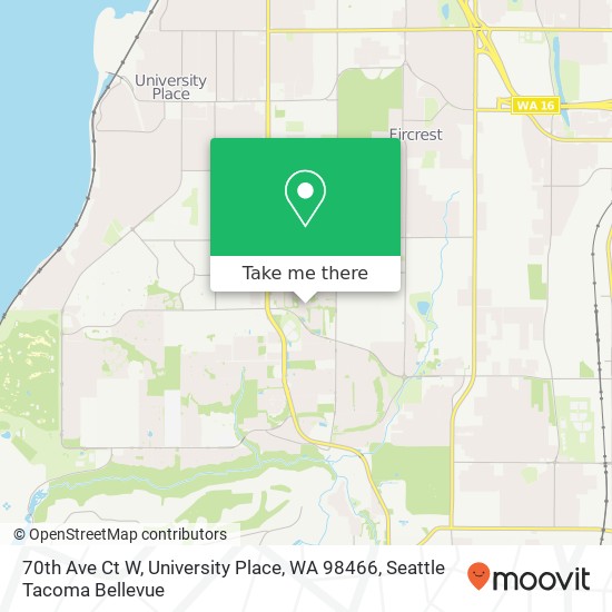 70th Ave Ct W, University Place, WA 98466 map