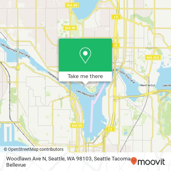 Mapa de Woodlawn Ave N, Seattle, WA 98103