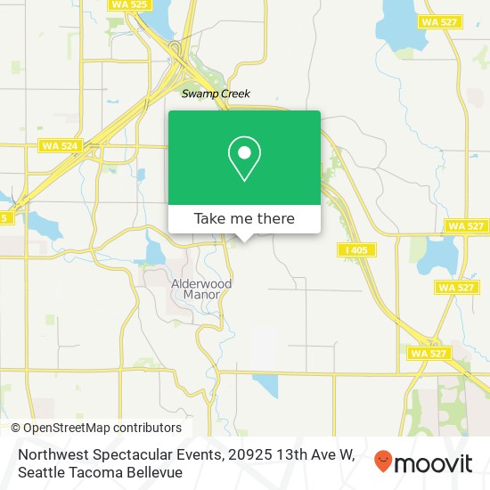 Mapa de Northwest Spectacular Events, 20925 13th Ave W