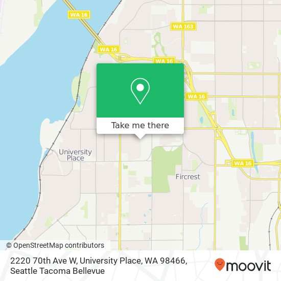 Mapa de 2220 70th Ave W, University Place, WA 98466