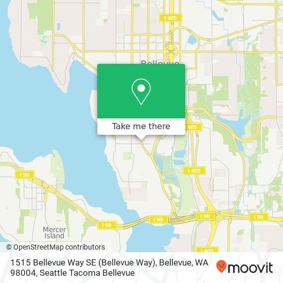 Mapa de 1515 Bellevue Way SE (Bellevue Way), Bellevue, WA 98004