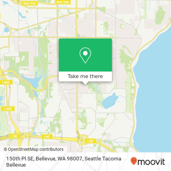 Mapa de 150th Pl SE, Bellevue, WA 98007
