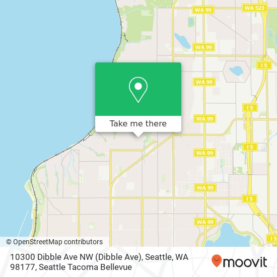 Mapa de 10300 Dibble Ave NW (Dibble Ave), Seattle, WA 98177