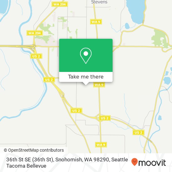 Mapa de 36th St SE (36th St), Snohomish, WA 98290