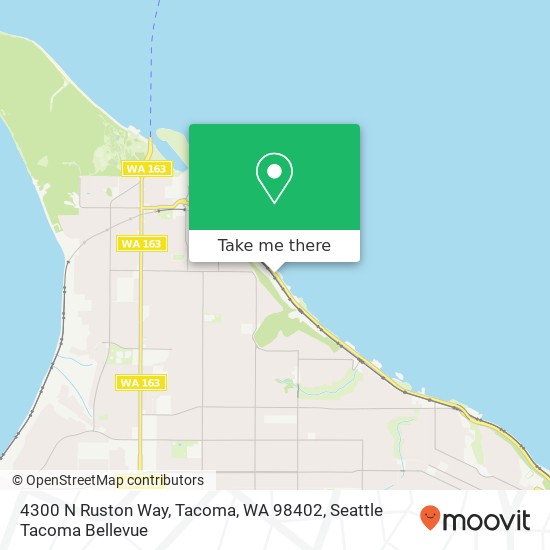 Mapa de 4300 N Ruston Way, Tacoma, WA 98402