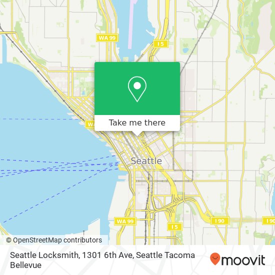Mapa de Seattle Locksmith, 1301 6th Ave