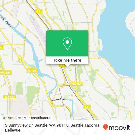 Mapa de S Sunnyview Dr, Seattle, WA 98118