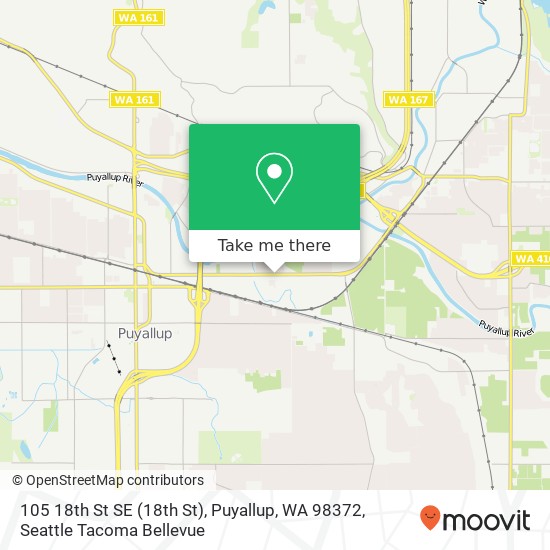 Mapa de 105 18th St SE (18th St), Puyallup, WA 98372