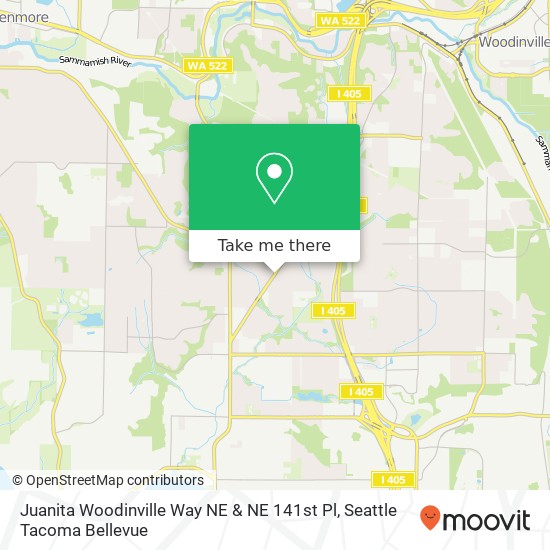 Juanita Woodinville Way NE & NE 141st Pl map