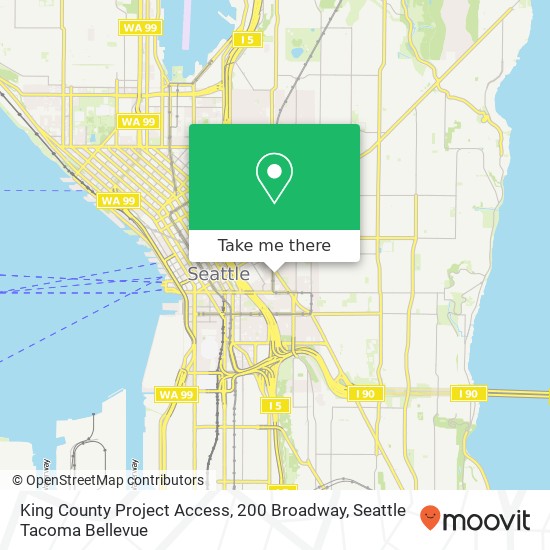 King County Project Access, 200 Broadway map
