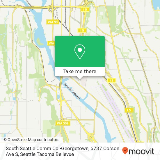 Mapa de South Seattle Comm Col-Georgetown, 6737 Corson Ave S