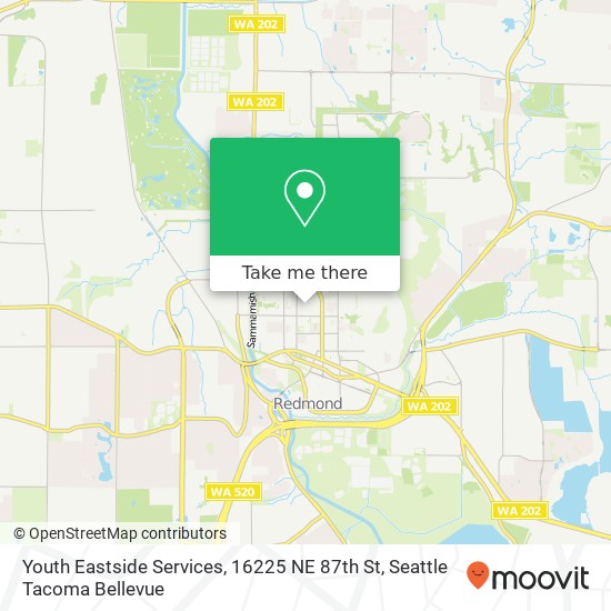Mapa de Youth Eastside Services, 16225 NE 87th St