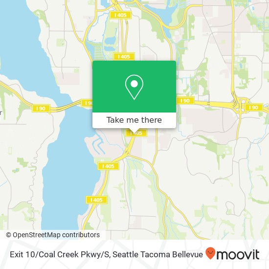 Exit 10/Coal Creek Pkwy/S map